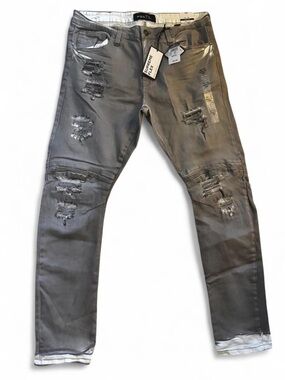 Rue21 Men's Gray Distressed Skinny Jeans